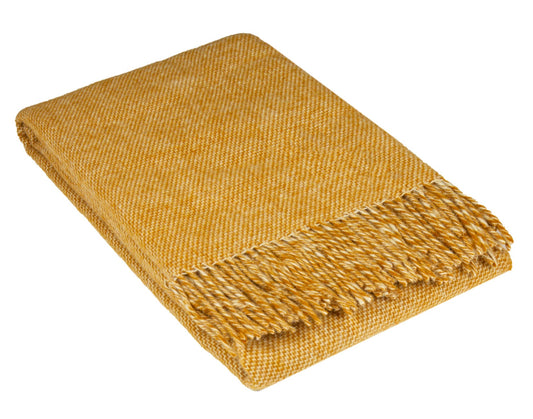 Cambridge Throw - 100% NZ Wool -  Mustard