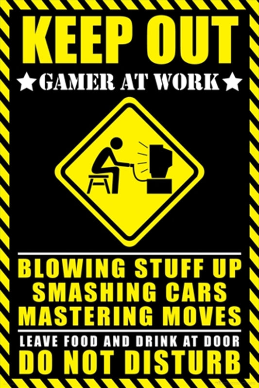 Gamer At Work Poster