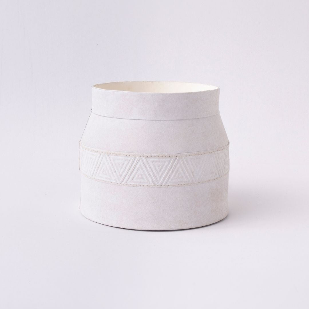 Tree Stripes Matki Pot Kilima - Chalk (Medium)